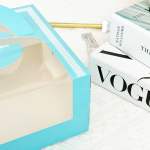 Thấp Moq Tùy Chỉnh Bánh Hộp Với Xử Lý Tùy Chỉnh In Ấn Logo Với Pet Rõ Ràng Cửa Sổ Bánh Ngọt Chất Lượng Cao Hộp Cho Bánh - Product Image 4