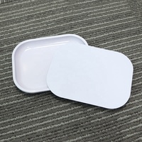 Plateau à rouler en étain blanc 18*14CM avec logo personnalisé, ensemble plateau à herbes pour fumer avec couvercle magnétique, écologique