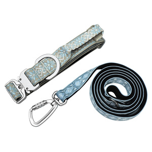 Conjunto de collar y correa tácticos para perro con diseño geométrico jacquard, con asa, de nailon ajustable, con forro acolchado suave, personalizado para entrenamiento al aire libre. - Product Image 6