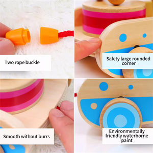 Giocattolo Educativo Montessori per Bambini EDULAND, Auto a Corda Disegnata a Mano, Design a Tamburo, Camminatore Ritmico per Neonati e Bambini - Product Image 6