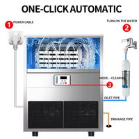 Machine à glaçons industrielle et commerciale de 120 kg/24 heures avec compresseur et pompe à eau, capacité de stockage de 50 kg, type tout-en-un