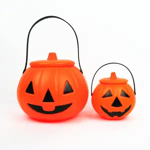 Giá rẻ rỗng xách tay Thùng đồ chơi nhựa phát sáng Halloween bí ngô đèn lồng cho Halloween trang trí