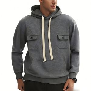 Sudadera con Capucha para Hombre, Mezcla de Poliéster/Algodón, Corte Regular, Gruesa, Ecológica, Antiarrugas, Antipilling, Cortavientos, para Invierno - Product Image 5