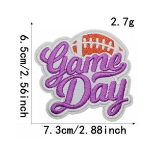 Nuevo tema deportivo colorido hierro en brillo bordado Rugby fútbol juego día banderín parches para Abrigo con capucha - Product Image 5