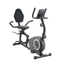 Vélo d'exercice couché magnétique avec résistance réglable, écran LCD, siège rembourré, support dorsal, entraînement par courroie silencieux, appareil cardio