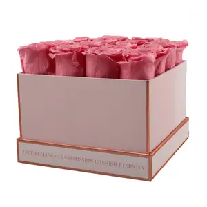 Bestseller Konservierter Rosen kopf Rot Eine Klasse Echte konservierte Rosen Ewige Liebe Rose In Quadratischer Geschenk verpackungs box