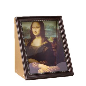 Lit pour chat Mona Lisa style peinture à l'huile, griffoir pour chat, maisonnette pour chat fermée, carton ondulé, structure en bois massif de haute qualité - Product Image 1