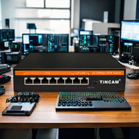 Conmutador PoE Pasivo No Estándar TiNCAM 6+2ch Sin Administración, Extensión VLAN a 250 Metros, 8 Puertos 10/100Mbps para Sistemas de CCTV e Intercomunicación