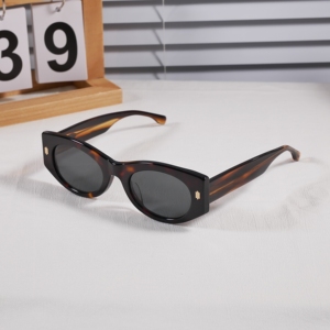 Luxury Handmade Acetate Chunky Oval Sunglasses Women Designer Bold Cat Eye Sun Glasses Vintage Havana Thick <b>Frame</b> Sunshades 2026 - Product Image 1