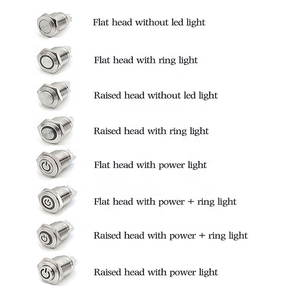 Interruptor de Botón Momentáneo de Metal de 19 mm, 5 Pines, Impermeable, con Anillo Redondo LED e Indicador de Encendido, HSC19F-11EP/<span class=keywords><strong>J</strong></span>/<span class=keywords><strong>H</strong></span>/12V-24V/R - Product Image 4