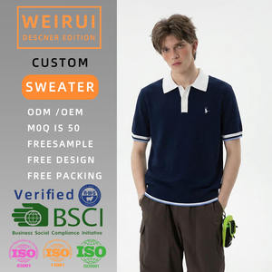 니트 의류 폴로 티셔츠 브랜드 디자이너 자수 폴로 셔츠 최고급 폴로 남성용 면 폴로 셔츠 - Product Image 1