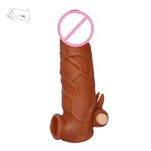 Popular Sex Toys Super Soft Delayed Ejaculation Male Penis Realistic Dildo Reusable Thick Silicone Penis Sleeve Extension Sleeve
