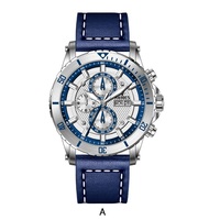 Jam Tangan Kuarsa Tahan Air untuk Pria, Arloji Mewah Baru Tahan Air dengan Fitur Kalender Tanggal Analog Chronograph Safir