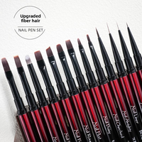 Kit professionnel de stylos pinceaux pour gel UV de construction longue tenue, dégradé de pigments ombrés, pour nail art DIY, idéal pour débutants