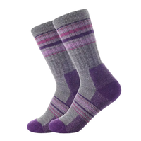 Chaussettes de sport confortables en gros, personnalisables avec logo, standard, chaudes, respirantes, tricotées, imprimées numériquement, rayées, en laine d'alpaga et soie de soie