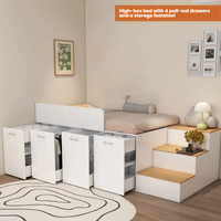 Lit Tatami Multifonctionnel Personnalisable avec Armoire de Rangement en Bois, Design Moderne pour École, Hôpital, Hôtel, Meubles de Chambre d'Enfant