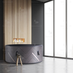 Miami AirJet Large 2-4 Personen Aufblasbarer PVC-Whirlpool Tragbarer Outdoor-<span class=keywords><strong>Spa</strong></span> 120 AirJets EnergySense Abdeckung Schwarz 675 Liter - Product Image 5