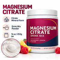 Mélange de boisson au citrate de magnésium marque privée saveur framboise-citron 16 oz 453g en poudre pour adultes OEM ODM Vente en gros Supplément en vrac