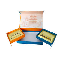 Boîte à dessert de luxe en carton magnétique à 2 couches en forme de pyramide pour gâteaux de lune, avec tiroirs, emballage alimentaire