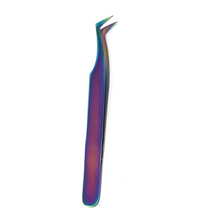 Pinzas para Pestañas en Oferta, MOQ Bajo, de Acero Inoxidable, Antiestáticas, Duraderas, con Agarre Perfecto, Punta Curva Afilada de 10 mm - Product Image 1