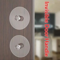 Poignée de meuble moderne minimaliste détachable à ventouse sans perçage ; Poignée autocollante pour portes coulissantes de cuisine
