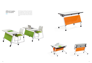 Bamboo Flip-Fold Fireproof Training <strong>Table</strong> Multifunctional Mobile <strong>Meeting</strong> <strong>Guest</strong> - Product Image 3