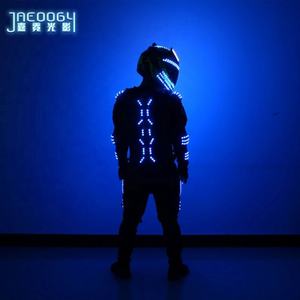 <span class=keywords><strong>Casque</strong></span> <span class=keywords><strong>de</strong></span> flash fluorescent vert laser LED couleur robot vêtements Bar discothèque scène performance - Product Image 4