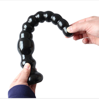 Bouchon de perles anales souples de grande taille bon marché avec Long Oversized Out Anal Plug
