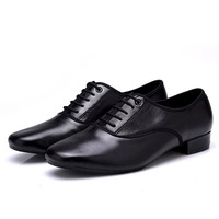 Chaussures de danse latine confortables en cuir pour hommes, à lacets, pour salsa, danse de salon, semelle souple, chaussures de tango modernes professionnelles pour hommes
