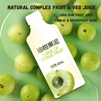 Jus Détox Concentré Quefeng aux Enzymes de Purée de Fruits Citronnés et Fibres Prébiotiques 40mL pour le Régime