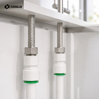 Raccord réducteur mâle à emboîtement rapide en PP, filetage BSP 25 20 32 mm 1/2 3/4 pouce, insert en acier inoxydable, réducteur trois voies sans soudure OEM ODM