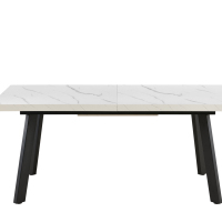 Ensemble de table à manger en marbre en céramique blanche minimaliste nordique moderne meubles en bois pliables à 6 chaises pour la maison hôtel cuisine utilisation