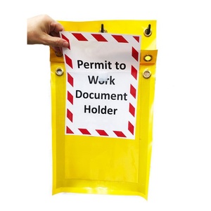 Permiso de plástico de PVC flexible Bolsa de archivo personalizada Bolsa de boleto de trabajo bloqueable Permiso Portadocumentos Cubierta Carpeta de archivos - Product Image 4