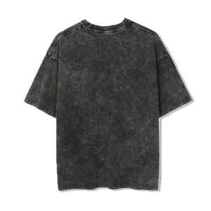 American Popular Print Logo Vintage T Shirt 250 GSM 100% Heavy Cotton Sun Faded Streetwear Acid Washed Oversized T Shirt