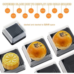 MorSun 125G 50 Bộ Hộp Đựng Vuông Bằng Nhựa Có Nắp Đậy Hộp Bánh Cupcake Hộp Đựng Muffin Hình Vòm Muffin Hộp Đựng Đơn - Product Image 2