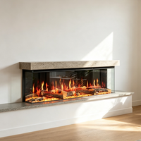 Insert de cheminée électrique LCD, effet de flamme réaliste, application intelligente et télécommande, cheminée électrique pour la décoration intérieure