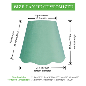 Bedside Handicraft Table Lampshade Eco-Friendly Fabric Light <strong>Shade</strong> Round Top Scalloped Bottom Desk <strong>Green</strong> <strong>Lamp</strong> <strong>Shade</strong> - Product Image 2