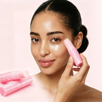 Stick multi-baume au collagène rose PDRN pour le visage et le corps, zone des yeux, cou, front, rides du sourire et repulpage des lèvres