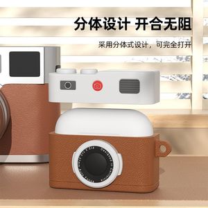 Funda Protectora de Silicona Líquida para <span class=keywords><strong>Airpods</strong></span> 4, Negra, Blanca, Marrón, Verde, para <span class=keywords><strong>Airpods</strong></span> 4 Pro 1 2 3, Diseño Vintage de Cámara - Product Image 3