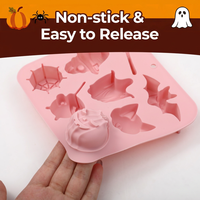 Moule à bonbons en silicone SILIKOLOVE Factory, 8 cavités, forme fantôme d'Halloween, LFGB Platinum, sans BPA, 100% silicone de qualité alimentaire