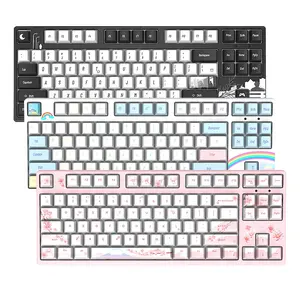 Teclado mecânico personalizado para jogos, teclado Pbt com fio USB com retroiluminação, teclado mecânico para jogos com teclas de 87 teclas