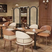 Meubles de restaurant et de bar en bois modernes de luxe banquette d'hôtel de luxe canapé école Dessert boutique café Table à manger ensemble de chaises