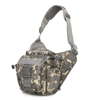 Sac à dos tactique unisexe pour hommes avec fermeture éclair imperméable motif camouflage sportif sac messager molle pour l'extérieur bandoulière