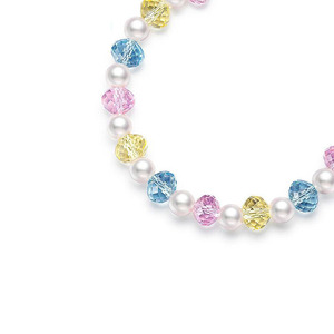 Colorful <b>Crystal</b> Imitation Pearl Beaded <b>Bracelet</b> Sweet Mixed Color Stretch Elastic <b>Women</b> Hand Jewelry - Product Image 2