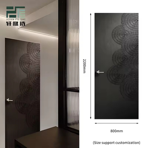 Portes en bois massif de luxe, texture sculptée en 3D, panneaux personnalisables, design minimaliste, panneaux muraux pour salle à manger et salon - Product Image 3