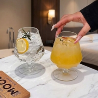 Verres à vin créatifs en cristal de diamant, à pied épais, soufflés à la machine, style américain, pour le brandy, la tequila, les fêtes et les bars