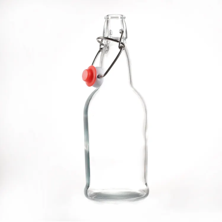 Wholesale 500ml ferment fruit wine glass bottle swing top kompucha fermentation juice drinking glass bottle with stopper