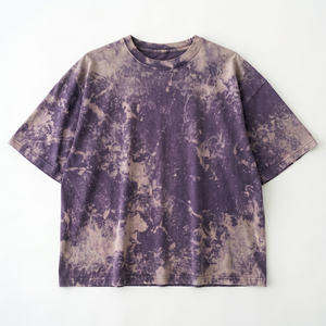 T-shirt Homme Oversize Délavé à l'Acide 100% Coton Col Rond Manches Courtes Streetwear avec Logo Client sur le Devant 180g Jersey Anti-Boulochage - Product Image 1
