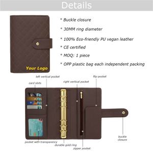 Portefeuilles classeurs Yihe Best Seller, 19 couleurs, A6, en cuir grainé matelassé, 6 anneaux dorés, reliure à feuilles mobiles - Product Image 5