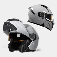 Casque de moto SD pour homme et femme, casque intégral pour moto, quatre saisons, universel, anti-buée, double visière, casque rabattable